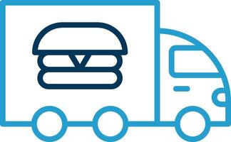 Food Truck Line Blue Two Color Icon vector