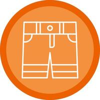 pantalones cortos línea multi circulo icono vector