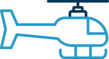 Helicopter Line Blue Two Color Icon vector