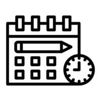 Timetable Line Icon Design vector