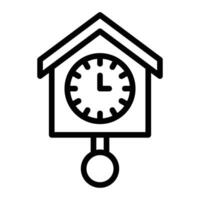 Cuckoo Clock Line Icon Design vector