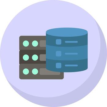 Data Server Flat Bubble Icon vector