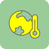 Global Warming Filled Yellow Icon vector