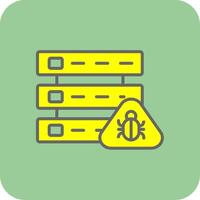 Database Bug Filled Yellow Icon vector