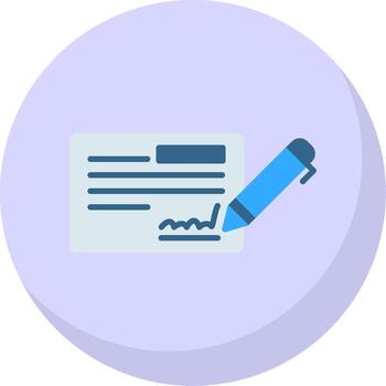 Cheque Flat Bubble Icon vector