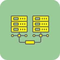 Data Network Filled Yellow Icon vector