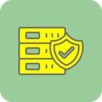 Database Security Filled Yellow Icon vector