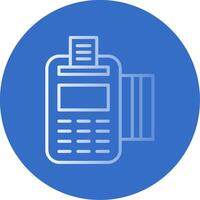 Pos Terminal Flat Bubble Icon vector