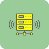 Wireless Database Filled Yellow Icon vector