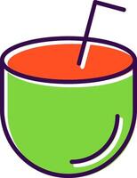 Coconut Drink filled Design Icon vector