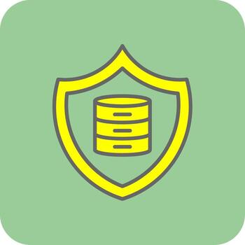 Secure Data Filled Yellow Icon vector