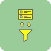 Filtering Filled Yellow Icon vector