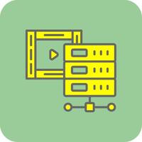 Multimedia Database Filled Yellow Icon vector