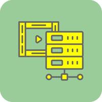 Multimedia Database Filled Yellow Icon vector