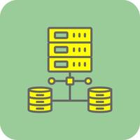 Data Network Filled Yellow Icon vector