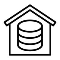 Data House Line Icon Design vector