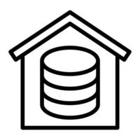 Data House Line Icon Design vector