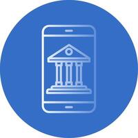 Mobile Banking Flat Bubble Icon vector