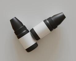 3d rendering. eyedropper bottle mockup on gray background photo