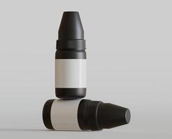 3d rendering. eyedropper bottle mockup on gray background photo