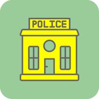 Police Station Filled Yellow Icon vector