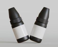 3d rendering. eyedropper bottle mockup on gray background photo