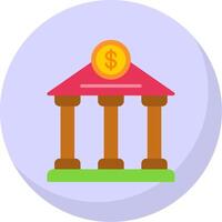 Bank Flat Bubble Icon vector