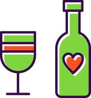 Wine Bottle filled Design Icon vector