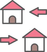 Change Of Housing Line Filled Light Icon vector