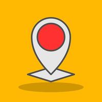 Location Filled Shadow Icon vector