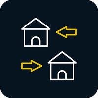 Change Of Housing Line Red Circle Icon vector