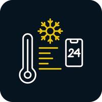 Temperature Control Line Red Circle Icon vector