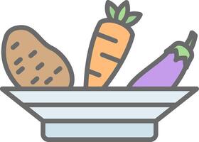 Vegetables Line Filled Light Icon vector