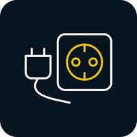 Plug And Socket Line Red Circle Icon vector