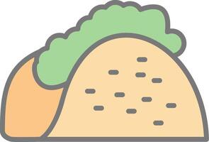 Taco Line Filled Light Icon vector