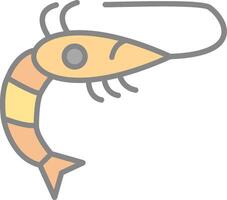 Shrimp Line Filled Light Icon vector