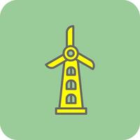 Windmill Filled Yellow Icon vector