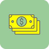 Cash Filled Yellow Icon vector