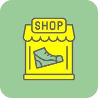 Shoe Shop Filled Yellow Icon vector