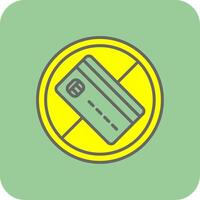 No Credit Card Filled Yellow Icon vector