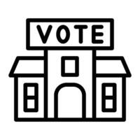 Polling Place Line Icon Design vector