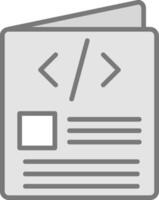 Script Line Filled Light Icon vector