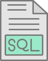 Sql Line Filled Light Icon vector