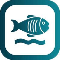 Flounder Glyph Gradient Corner Icon vector