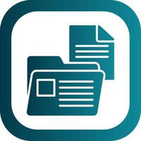 Document Folder Glyph Gradient Corner Icon vector