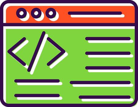programación lleno diseño icono vector