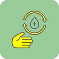 Hand Wash Filled Yellow Icon vector