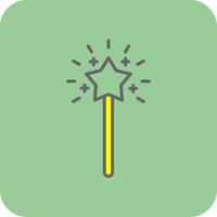 Magic Wand Filled Yellow Icon vector