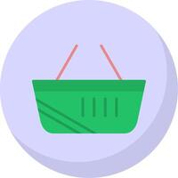 Shopping Basket Flat Bubble Icon vector