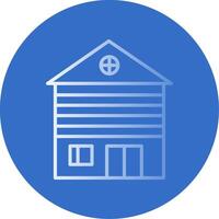 Wooden House Flat Bubble Icon vector